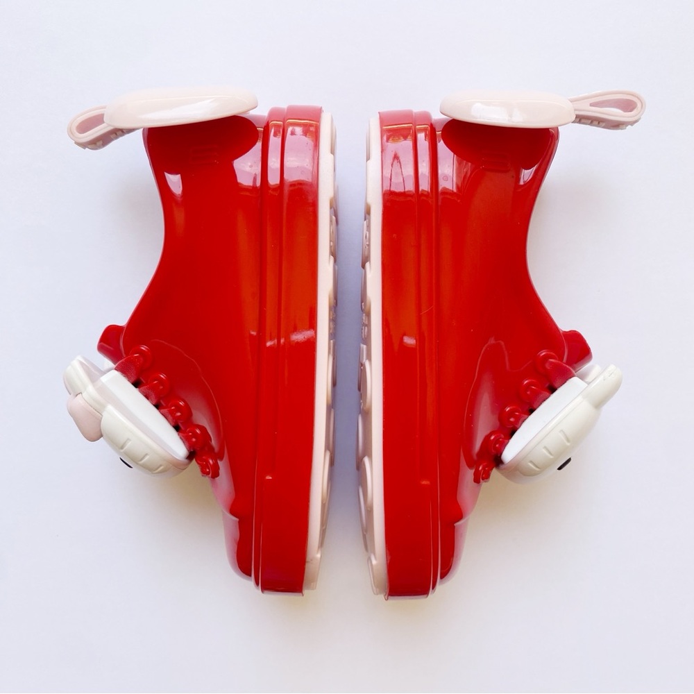MINI MELISSA HELLO KITTY head red pink white jelly slip on sneakers shoes - Picture 7 of 9